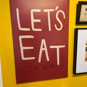 Red 'Let's Eat' Wall Art